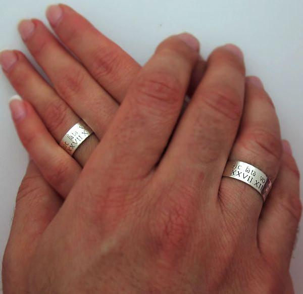 Personalisierte Ringe - Sterling Silber Set