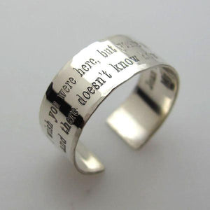 Gravierte GPS-Koordinaten-Ring - Sterling Silber Band