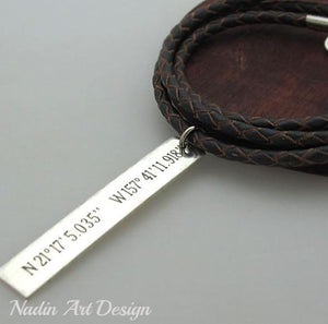 Custom engraved long tag necklace