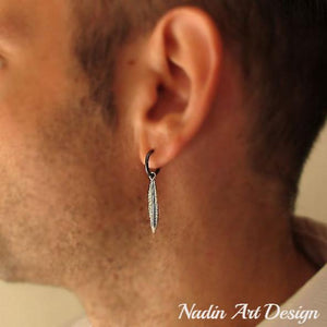 Federanhänger Ohrring für Männer