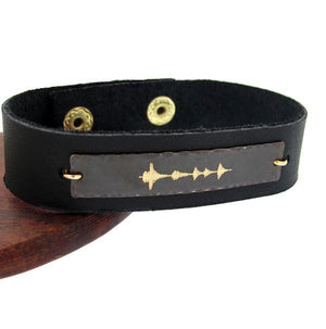 Einzigartige Geschenkidee - Schallwellen-Lederarmband für ihn