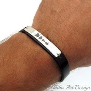 Schallwelle Lederarmband für Männer