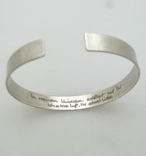 hidden engraved mens cuff - Handwriting Engraved Bracelet