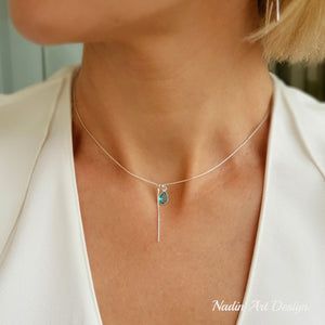 Aquamarine Swarovski Crystal Necklace