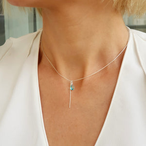 Aquamarin Kristall Halskette